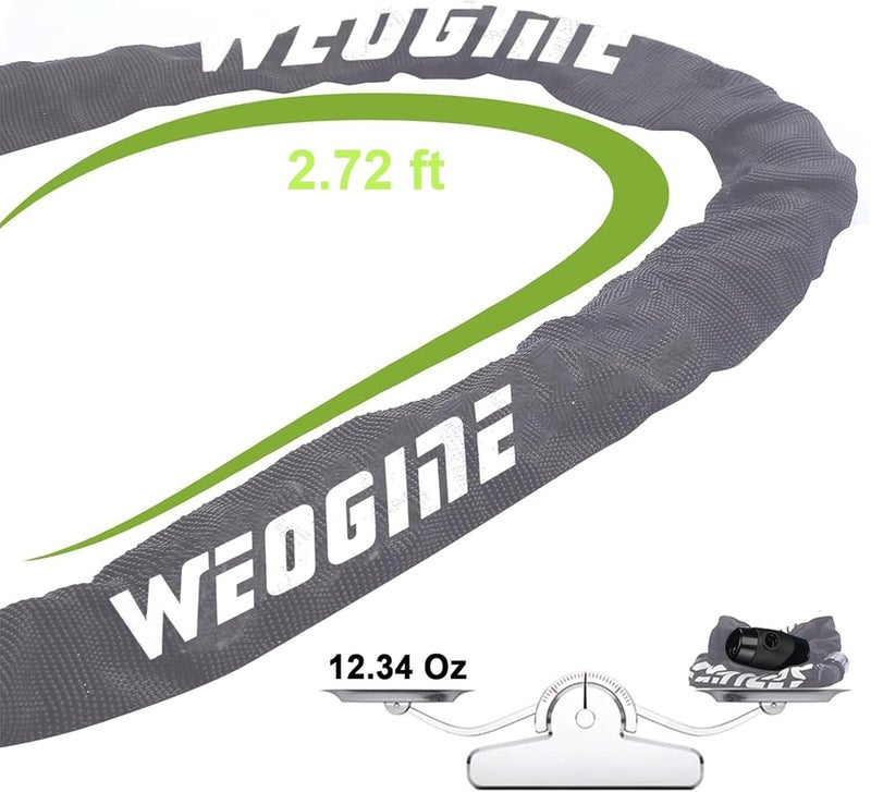 Weogine Bike Lock, Heavy Duty Anti-Theft 2.72 Ft Security Chain with 3 Keys, Waterproof for Bicycle,Scooter, Motorcycle, Door, Gate, Fence - Image 5